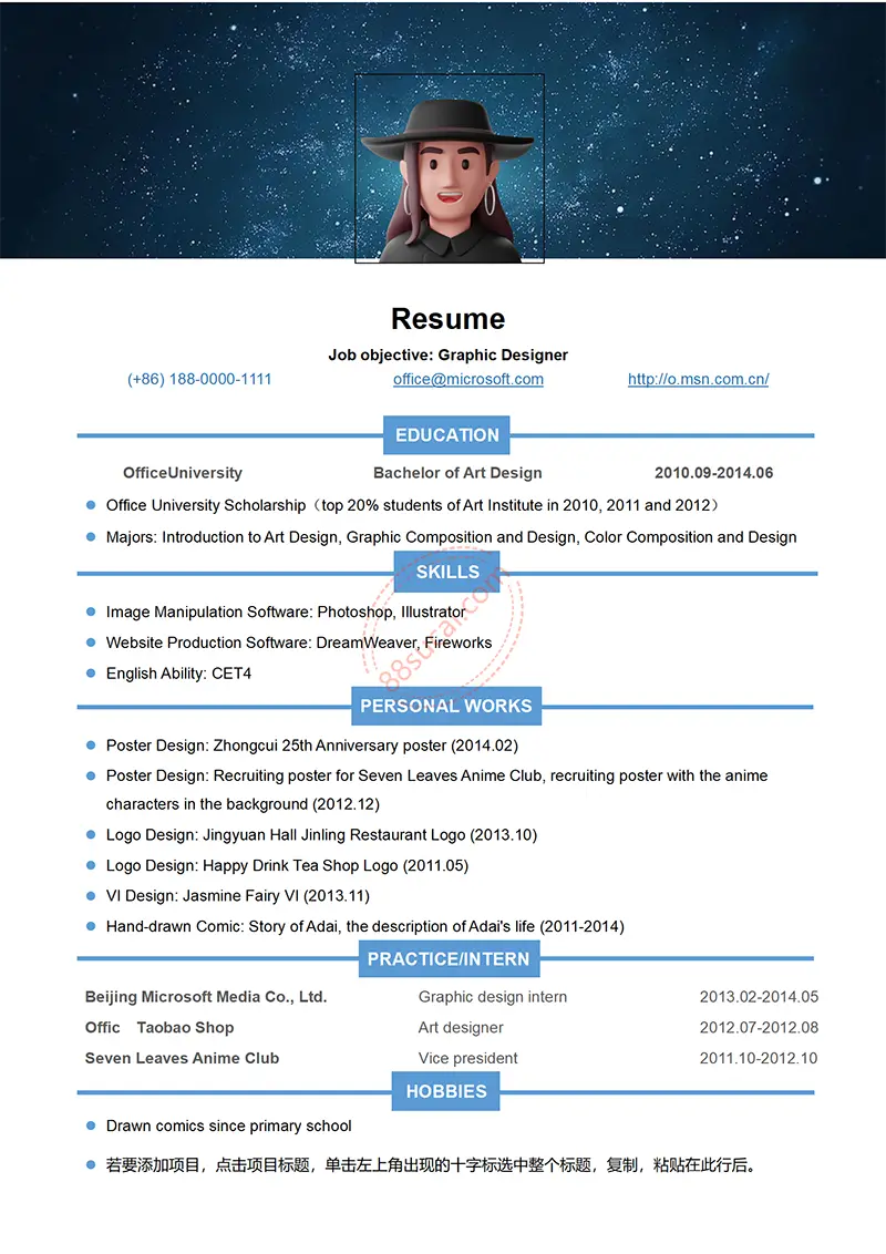 Graphic Designer Job Resume Template Free Download